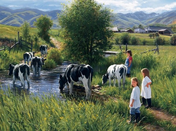 Художник Роберт Дункан (Robert Duncan). Коровы