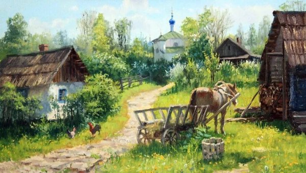 Деревенское детство Владимир Жданов художник картины