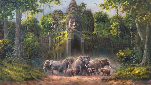 Жизнь кхмеров живопись