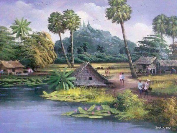 Природа Камбоджи в живописи