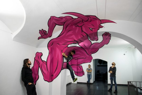 Анаморфоз на асфальте Курта Веннера