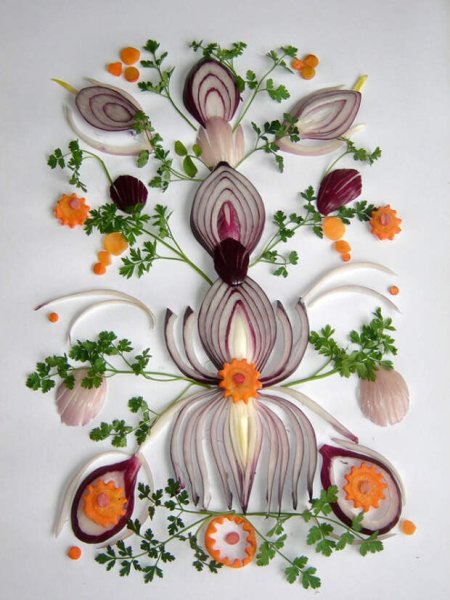 Декоративные цветы на украшение блюда