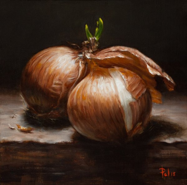 Лук пастелью