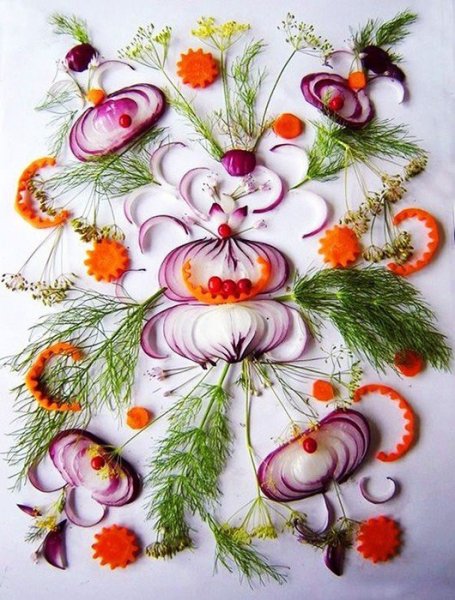 Аппликация из овощей