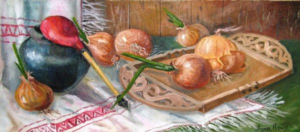 Лук картина маслом