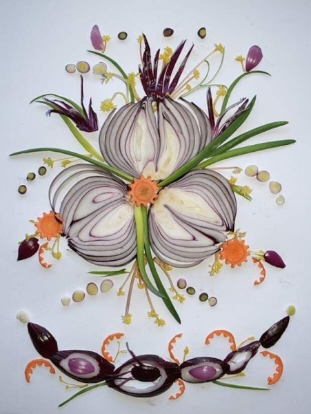 Украшения из красного лука