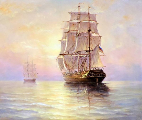 Сергей Минаев картины парусники море