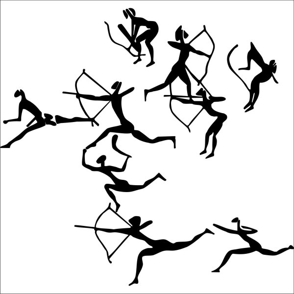 «Сражающиеся лучники». Наскальная живопись. Неолит. Испания.