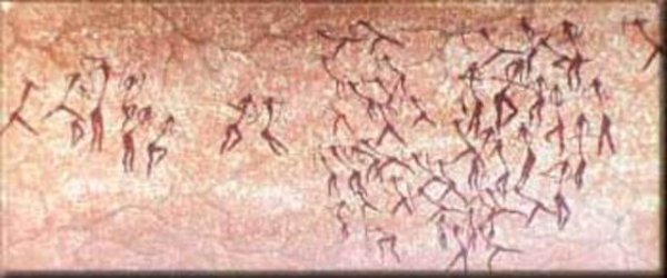 Сражающиеся лучники. Наскальная живопись испанского Леванта.