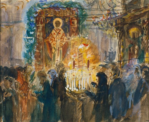 Зимний праздник Никола картина пластов