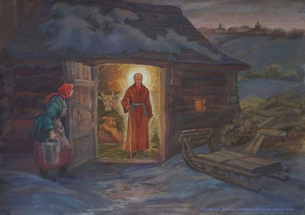 Никола зимний живопись