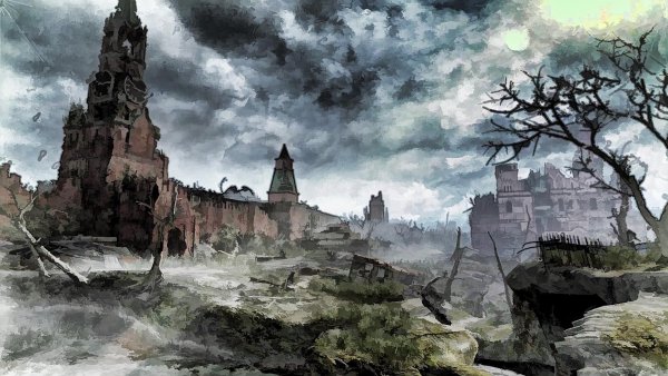 Разрушенный Кремль метро 2033