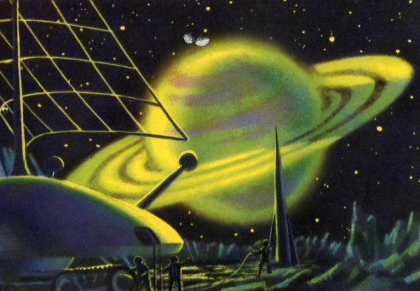 Космический пейзаж пастелью