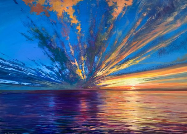 Картины маслом закат
