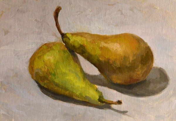 Груша акварелью