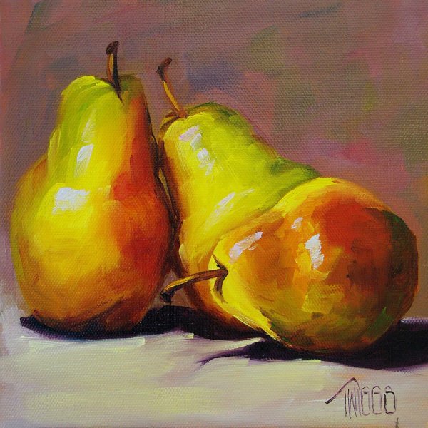 Живописный Этюд груши Академическая живопись