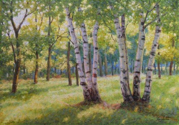 Художник Абакумов Березовая роща