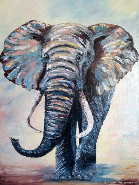 Слон маслом на холсте