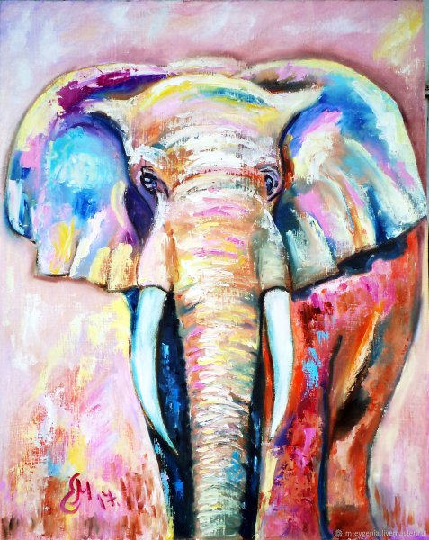 Слон картина маслом