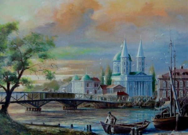 Картина "Астраханский Кремль"-художник Иноземцев к.к.