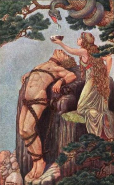 Скандинавские боги Локи и Сигюн