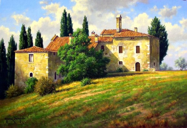 Италия пейзаж живопись Тоскана