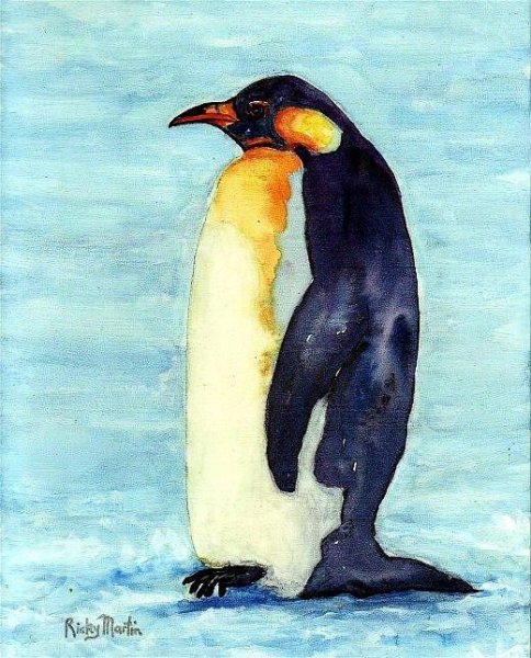 Пингвин акварелью