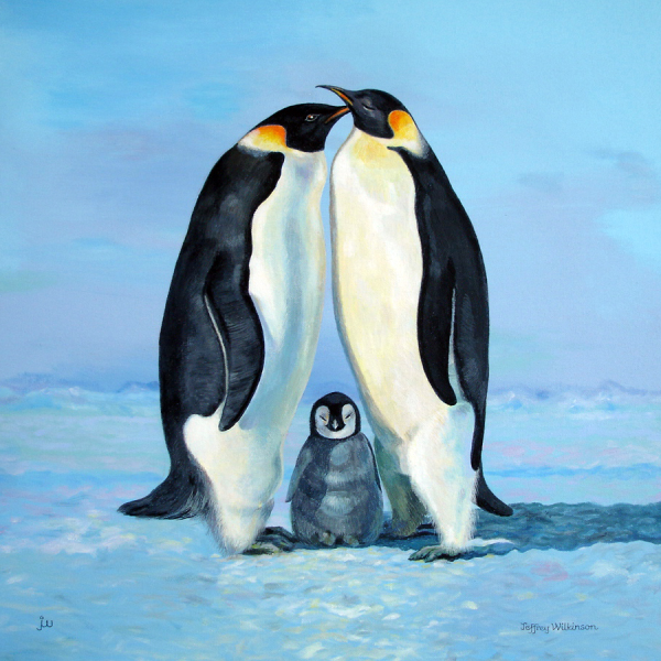 Пингвины живопись