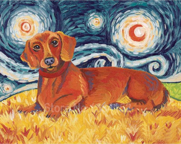 Раскраска по номерам такса