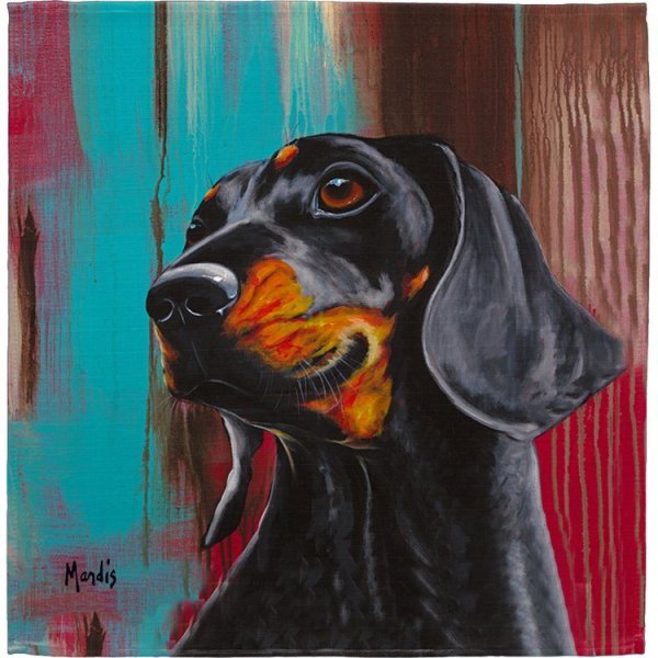 Такса маслом на холсте