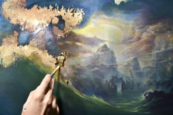 Живопись с сусальным золотом