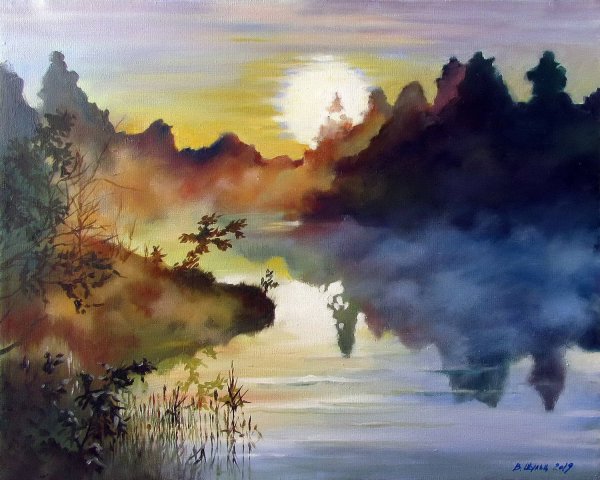 Рассвет живопись маслом