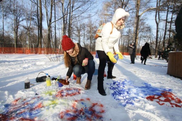 Живопись на снегу парк Сокольники