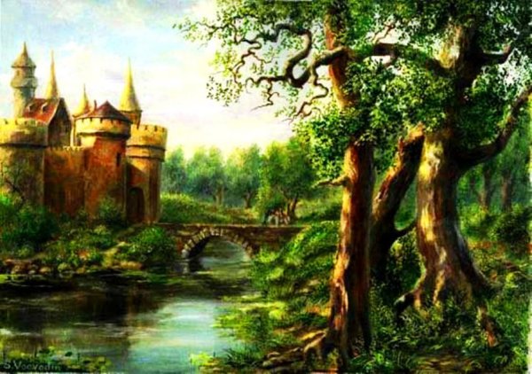 Сказочный замок в лесу