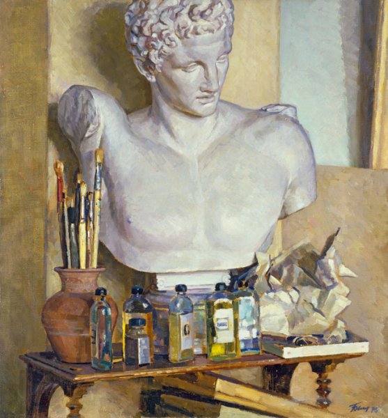 Натюрморт маслом с гипсовой фигурой Венеры в Академии художеств