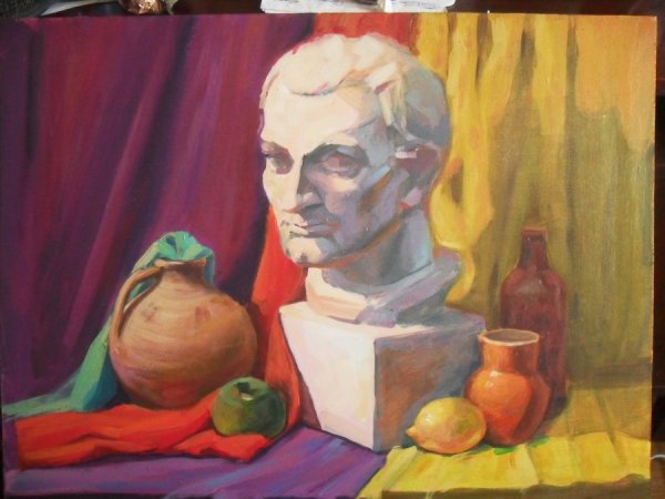 Академическая живопись гипсовая голова