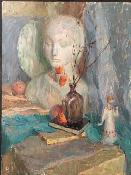 Академия Репина живопись натюрморт с гипсовой головой