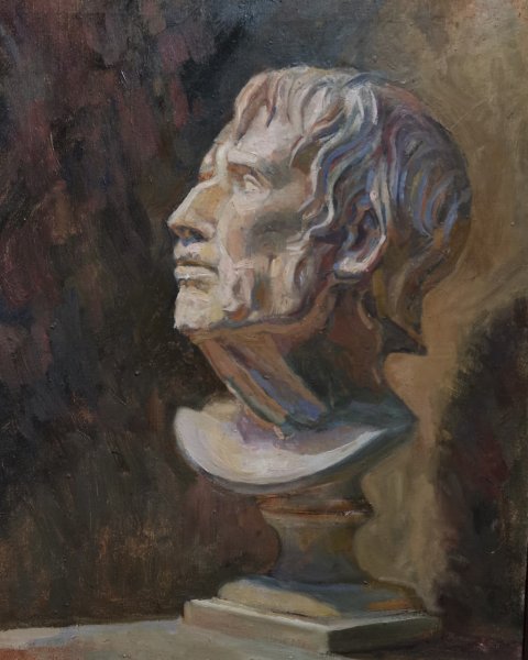 Гипсовая голова живопись