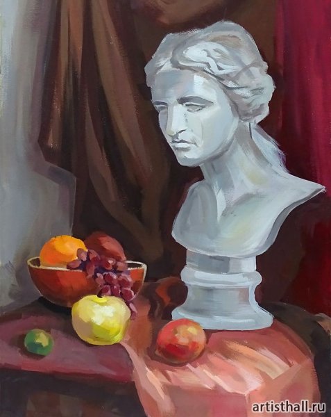 Академическая живопись гипсовая голова