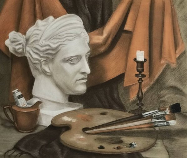 Натюрморт с гипсовой головой