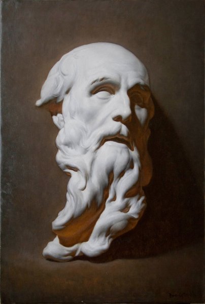 Гипсовая голова гризайль масло