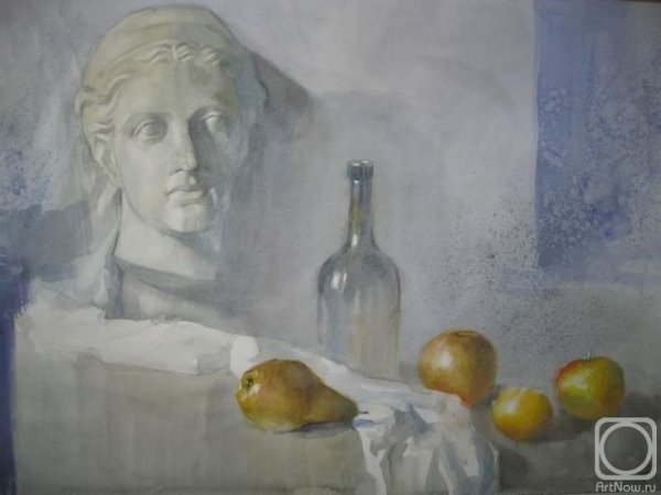 Гризайль гипсовой головы Академия художеств