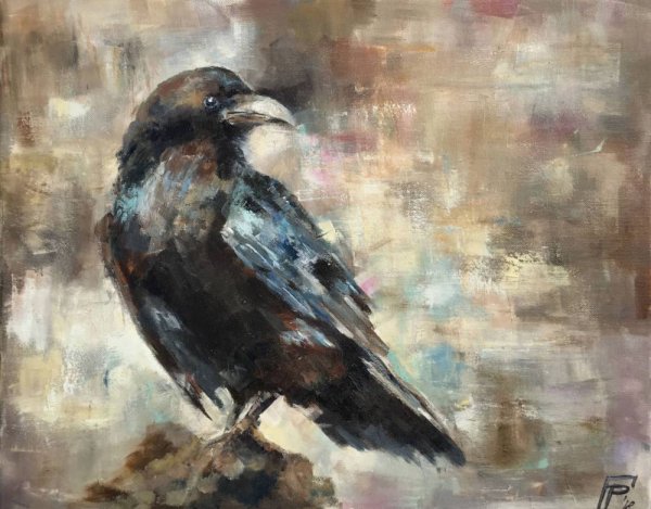 Ворона маслом