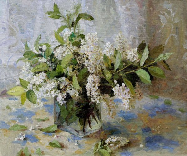 Елена Петрова художник натюрморты черемуха