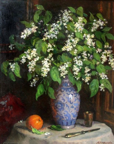 Цветущая черемуха живопись