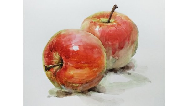 Акварели Сергея Андрияки яблоки