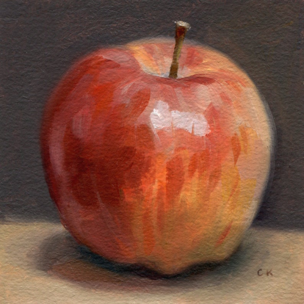 Яблоко акварелью