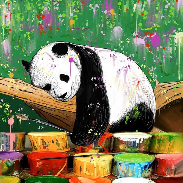 Панда художник