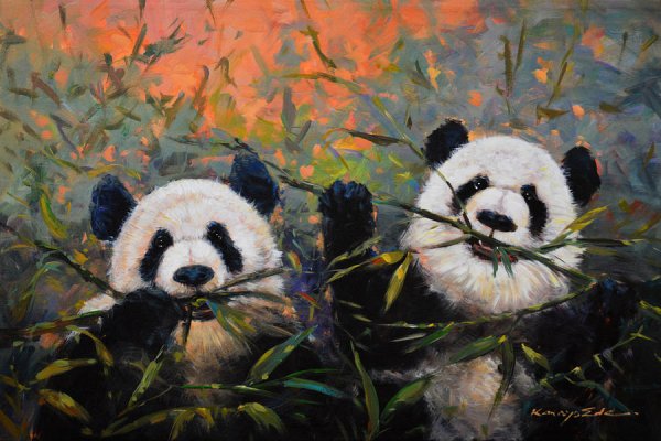 Панда маслом