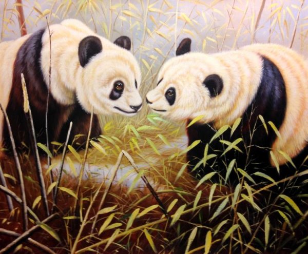 Картина бисером панды